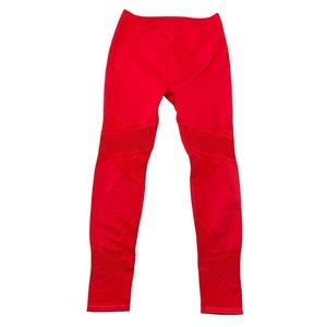 FABLETICS Red Seamless High Waisted Mesh 7/8 Leggings Sz S